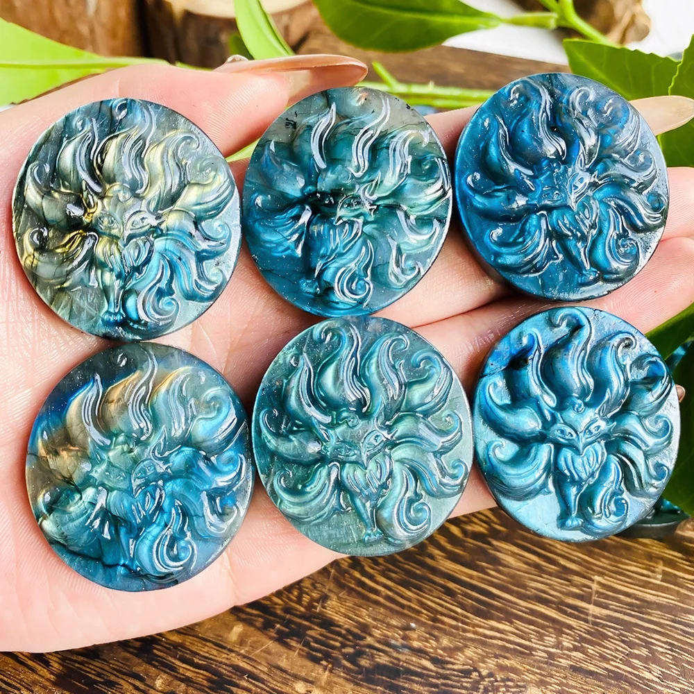 Crystal Dreamエンブレムブローチ★ネイビー Wholesale Natural Crystal Stone Healing Stone Blue Flash