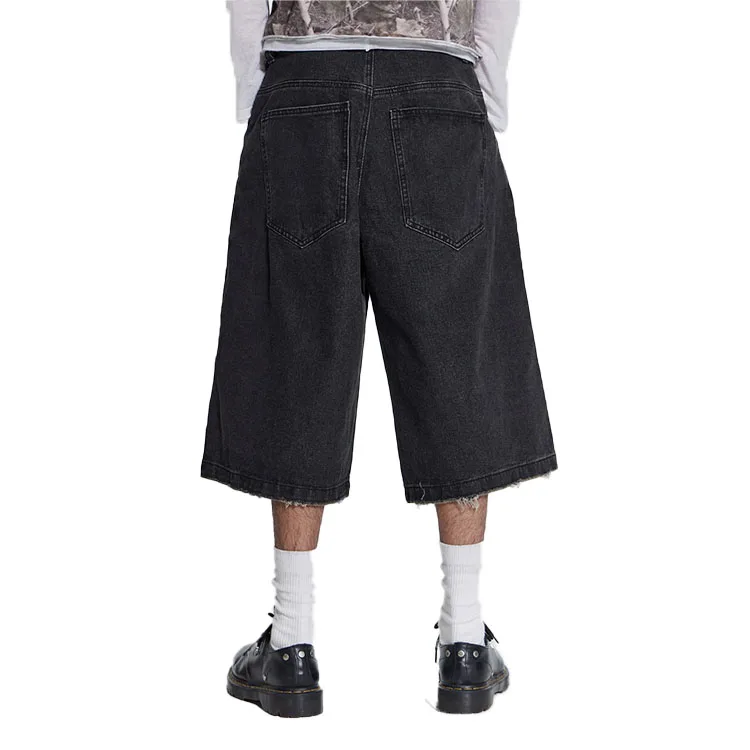 vintage washed denim baggy、黒T まとめ買い Baggy Jeans for Men Zip Off Casual Loose Fit Wide Leg Denim