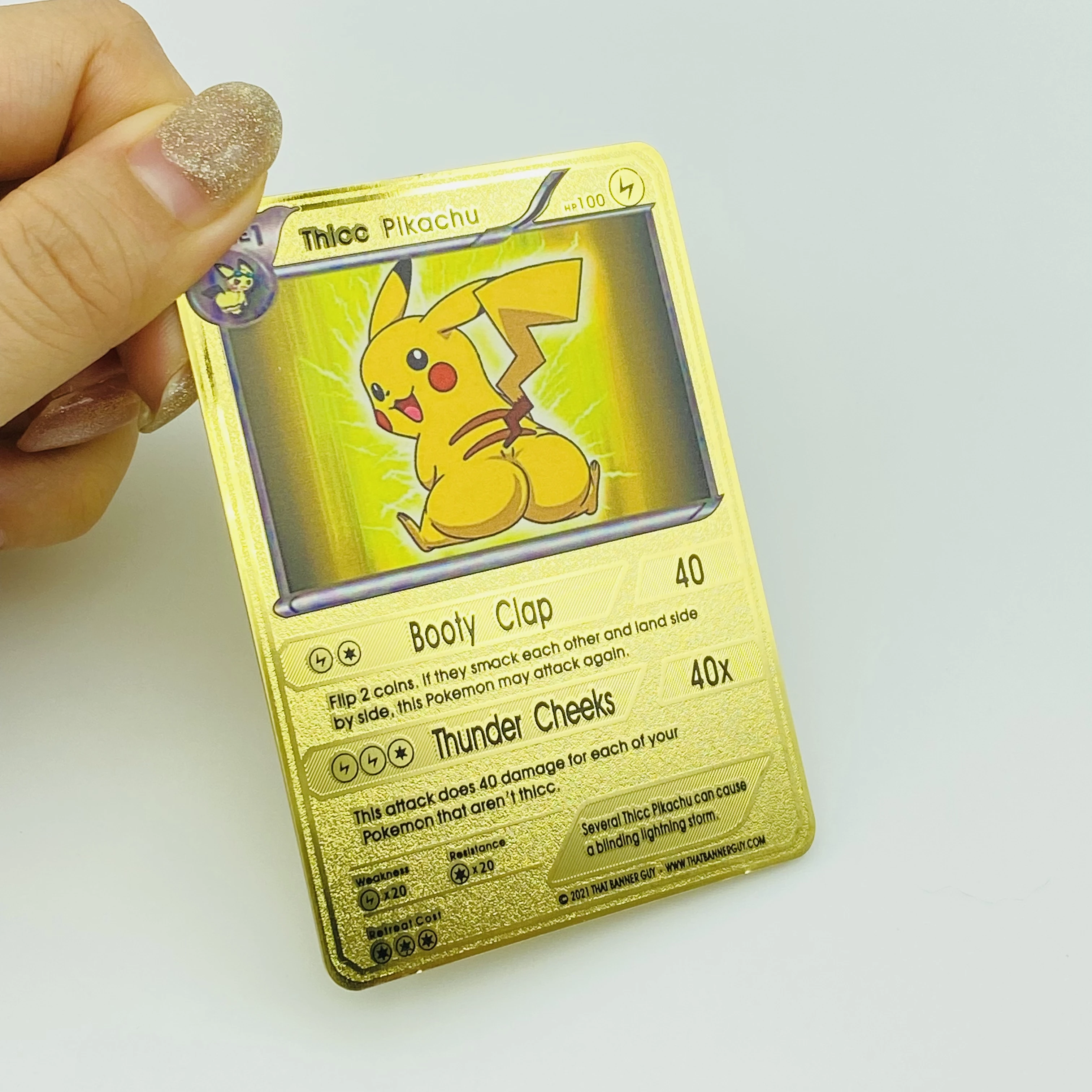 Custom Language Charizard Pikachu Metal Carte Poke Mon Card