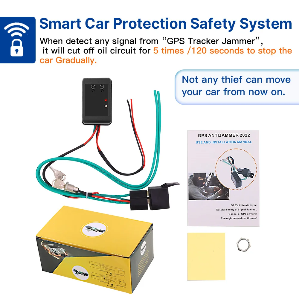 Vjoycar 12V  Wireless Relay Immobilizer for cars Anti-Jammer Car Anti Theft system