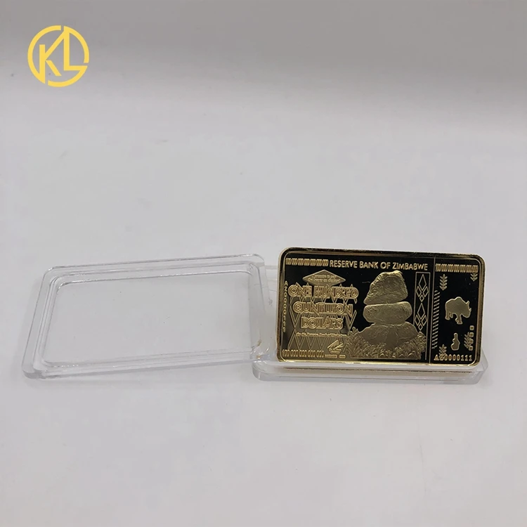 Free Fedex Shipping - 270pcs Gold Plated Zimbabwe Ingots