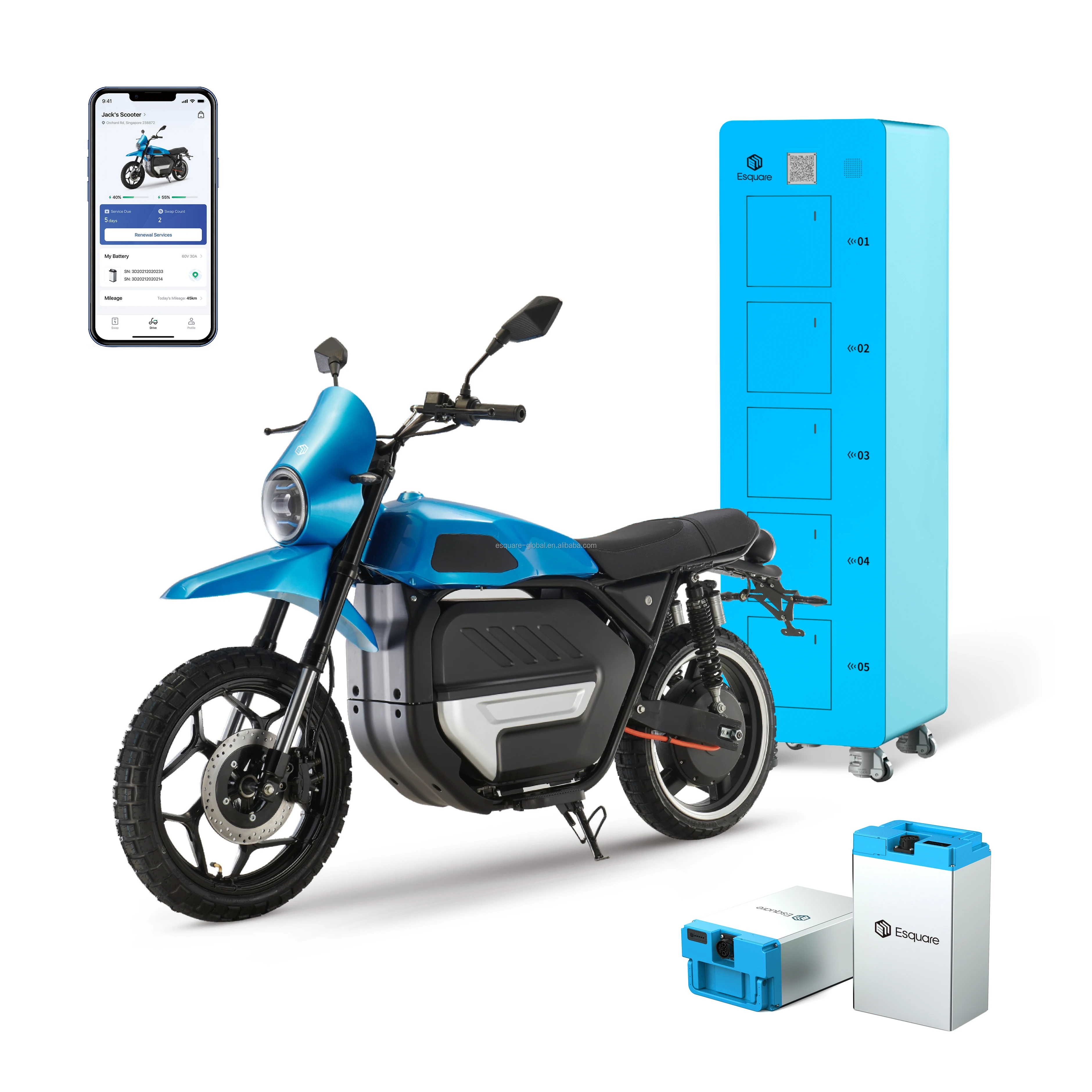 Battery Swapping Station Swappable Battery Electric Motorcycle Electric