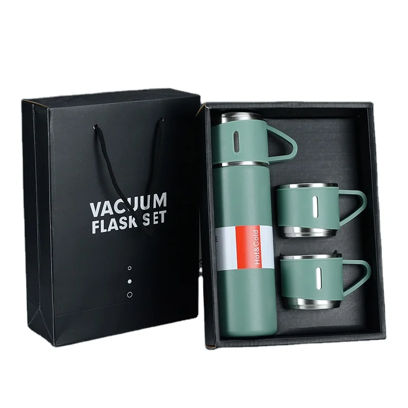 Custom Logo Gift Box Set Thermostatic Cupporcelai vacuum Flask