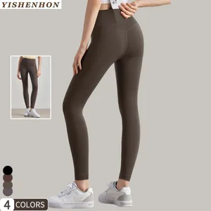 For YISHENHON Women's Breathable High Elasticity Peach Butt Lift Nude Workout Pants Mid Waist Fitness Yoga Leggings