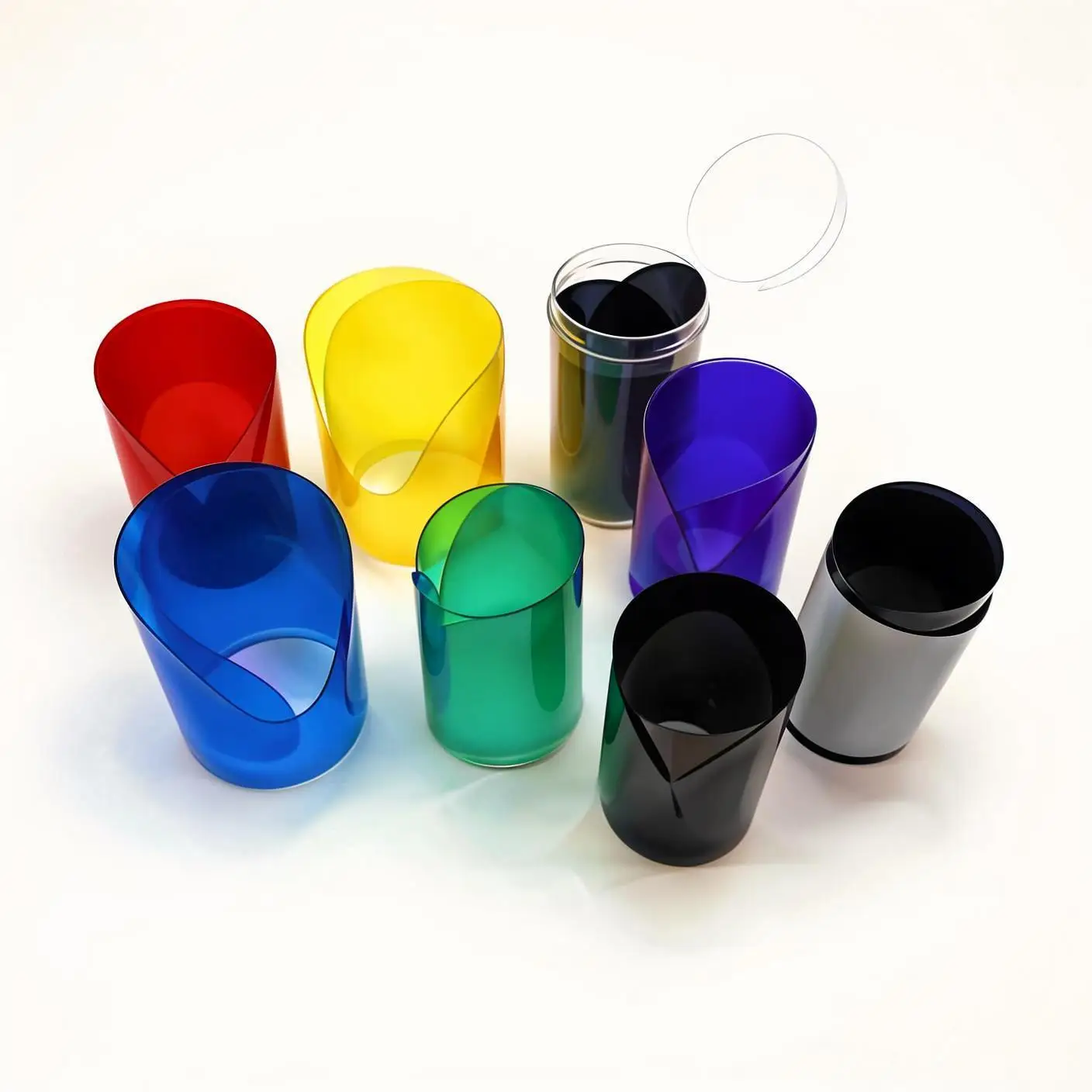 Diffraction Lens Heart Effect Reel Glasses Disposable Sunglasses Gift Sunglasses Roll up Film Sunglasses