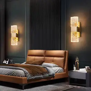 Warm White LED Crystal Wall Lamp for Bedroom & Restaurant Luxury Switched Exterior Wall Lighting