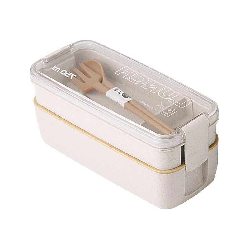 Wovilon Round Bento Box Eco-friendly Wheat Straw Material Portable