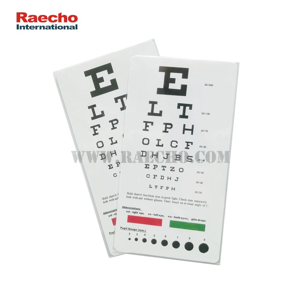 Eye Chart, Pocket Eye Chart, Snellen Pocket Eye Chart, Rosenbaum Pocket Eye  Chart (2 in 1)