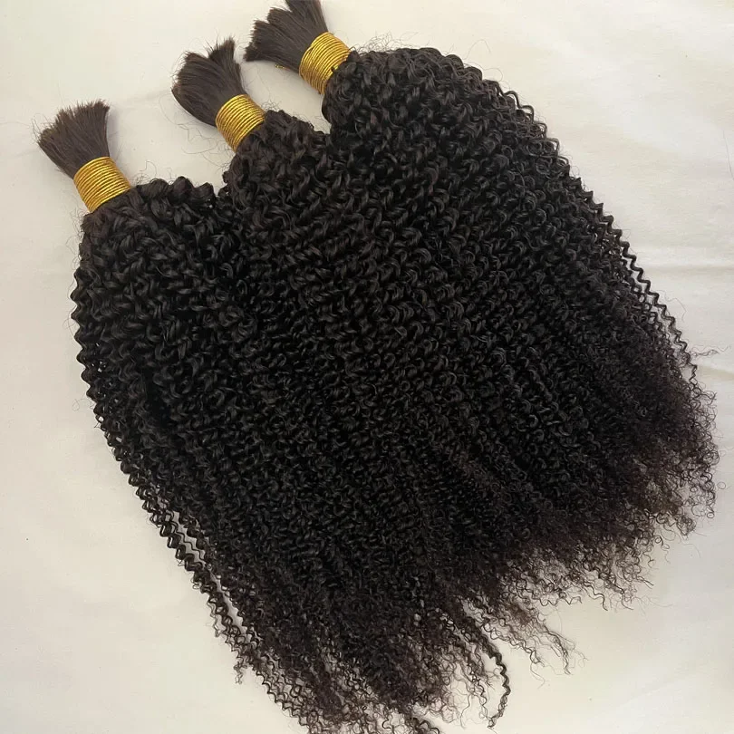 Brazilian Kinky Curly Hair Bulk for Braiding 100% Unprocessed Human Hair Bundles Extensions Curly 12-30inch 1/2/3 Pcs/Lot_voghion.com