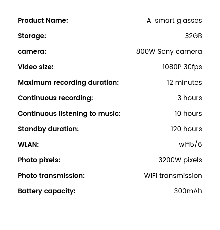 product 2025 on site recording translation ai smart glasses with camera for audio call dialogue meeting custom sdk ai support chatgpt675-11