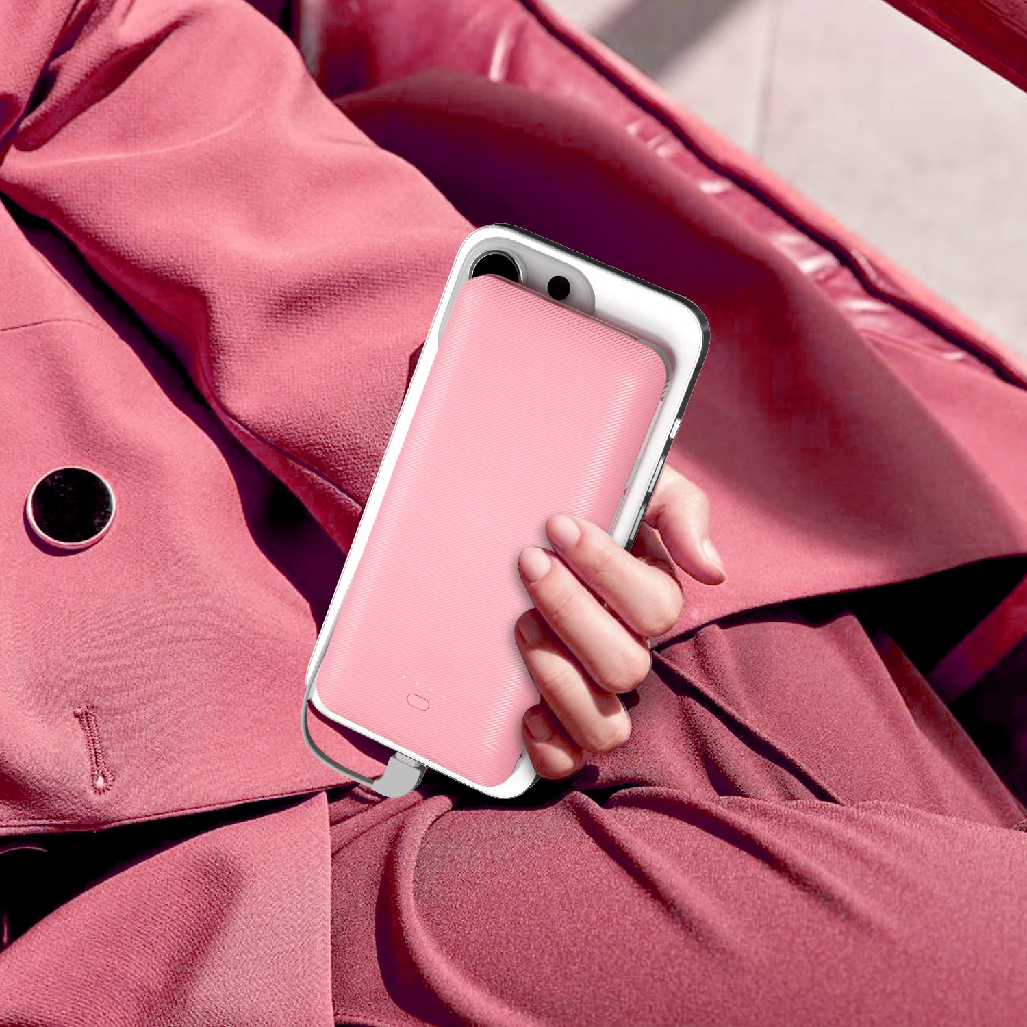 PD20W Power Bank 10000mAh Built-in Folding AC Plug, Portable Multi-Port Power Bank with 3 Cables, Black White Blue Pink PB147AC
