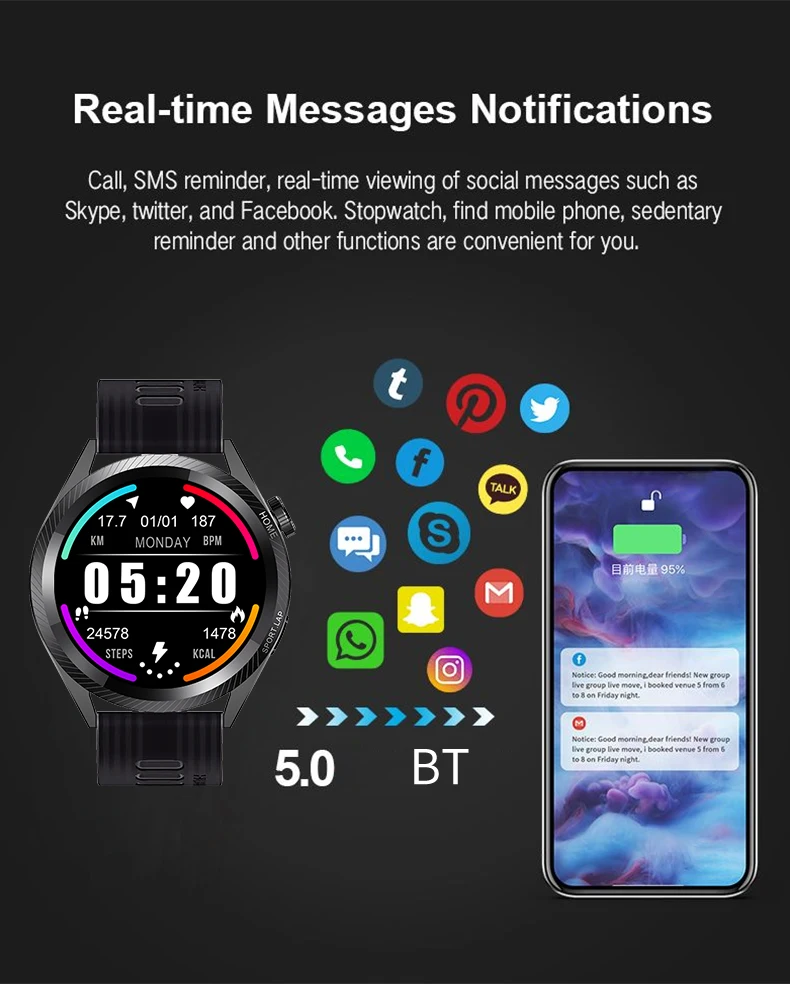 Android Smart Watch With Calling Luxury Smart Watch for Men Round Smart Watch 2022