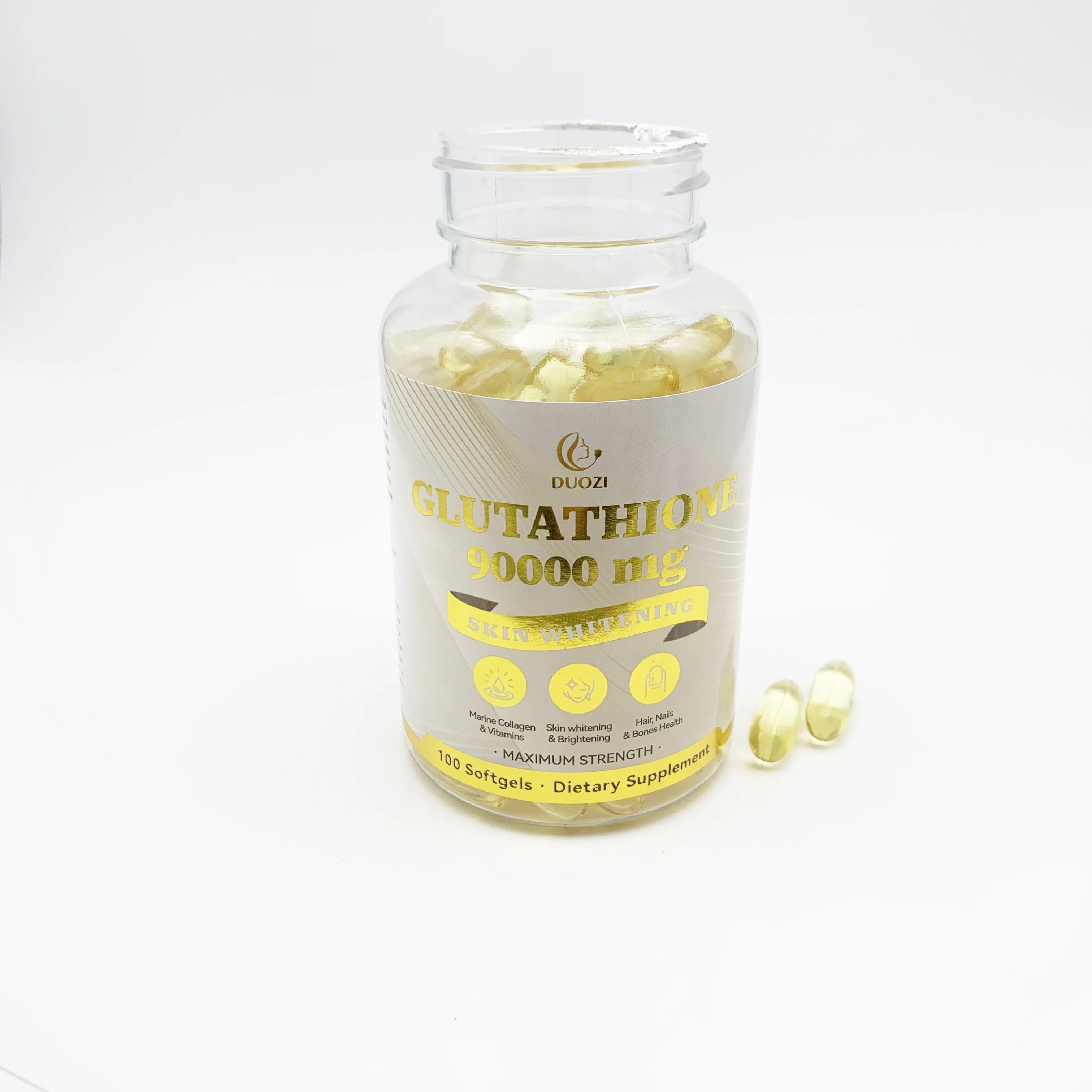 OEM Gluta 90000mg Skin Whitening Softgels - Herbal Supplements for Beauty,  Health & Aging Support, 60 Caps/Bottle