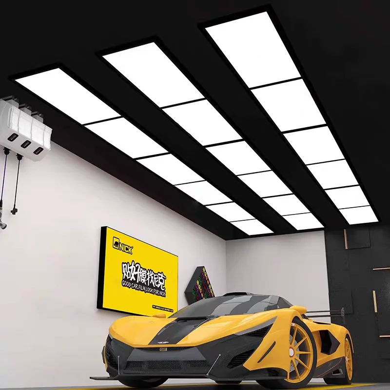 Yüksek Parlaklık Yüksek CRI 6500K LED Araç Muayene Lambası IP44 Dereceli Garaj Modern Tasarım Otomotiv Detayı Atölye Aydınlatması 6 Izgara