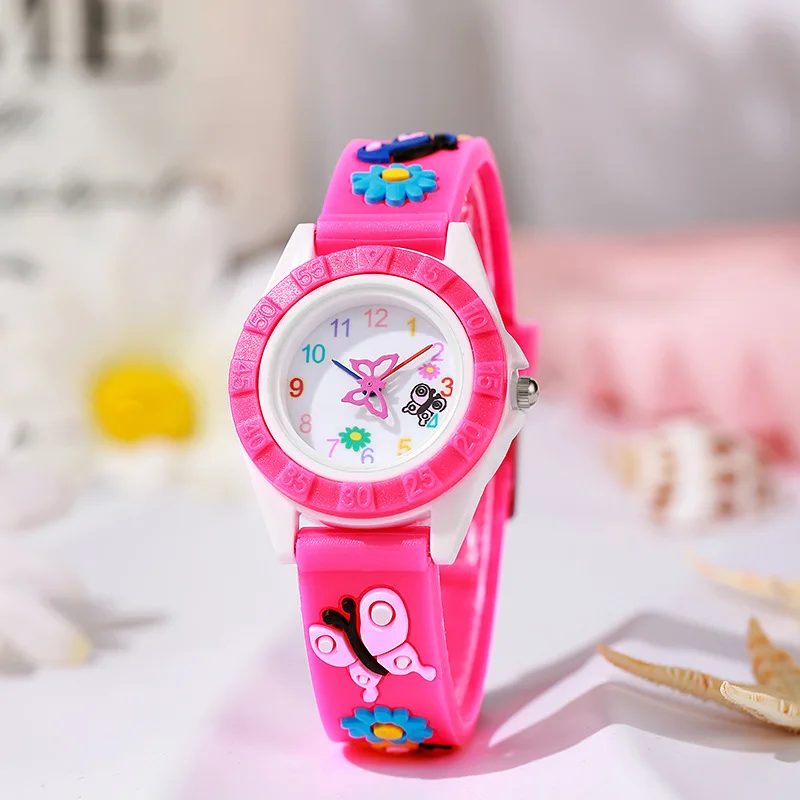 Charming Kids' Quartz Watch with Butterfly Design
