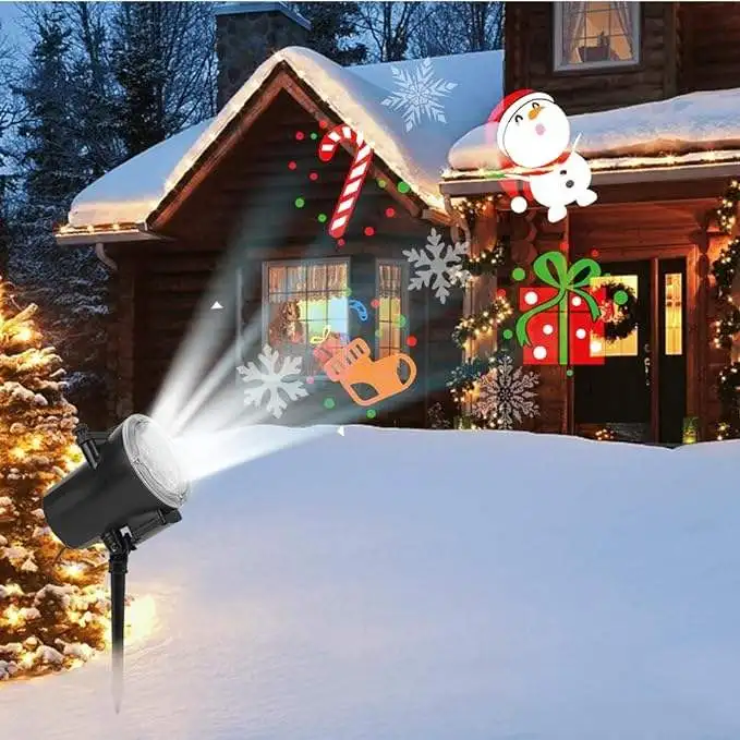 Laliled Proiettore LED per Natale Halloween illuminazione esterna 24 diapositive effetto onda oceanica impermeabile IP44