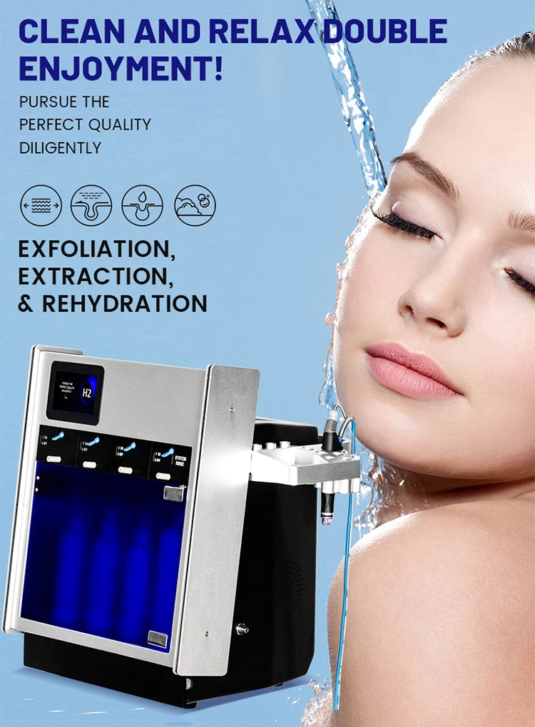 Commercial Hydrafacial Machine with 1 Year Warranty 3 Handles and 220W Working Power for Skin Rejuvenation
