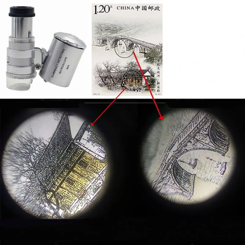 Microscope Smart Phone Magnifier Reading Glass Binocular Loupe Magnifying Glasses Gem Inspection Mini 60X Pockets Gemstone