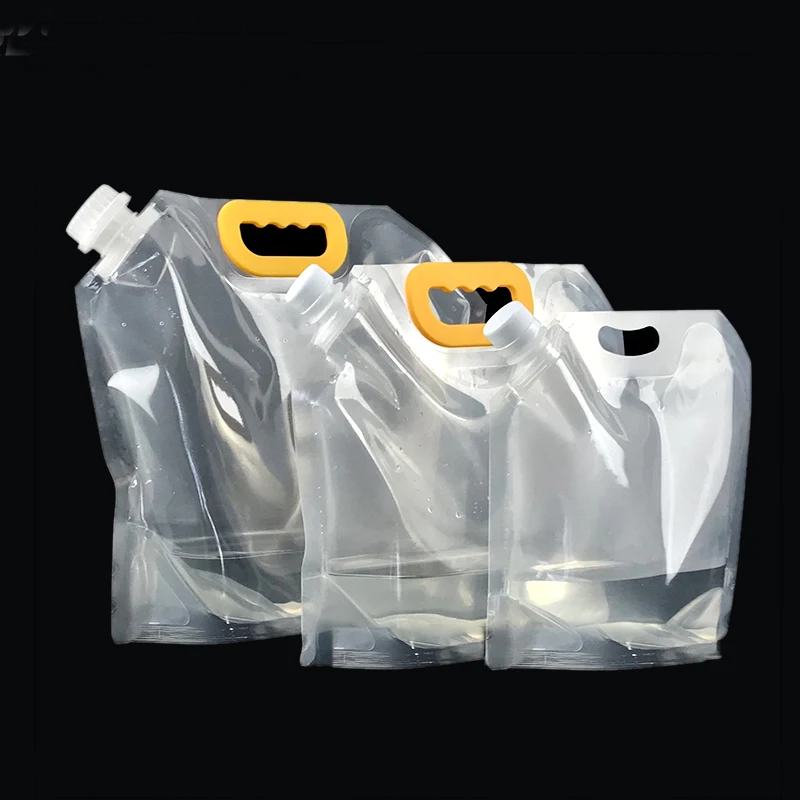 Large Suction Nozzle Clear Bag Reuse Plastic Pack Handbag Liquid Drink