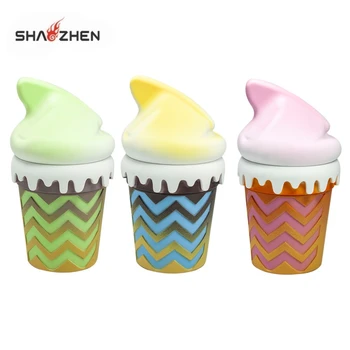 Wholesale Customization  Ice Cream Shape Zinc Alloy Cigarette Grinder 5-Layer Smoking Grinder for Coffee Beans and Spice