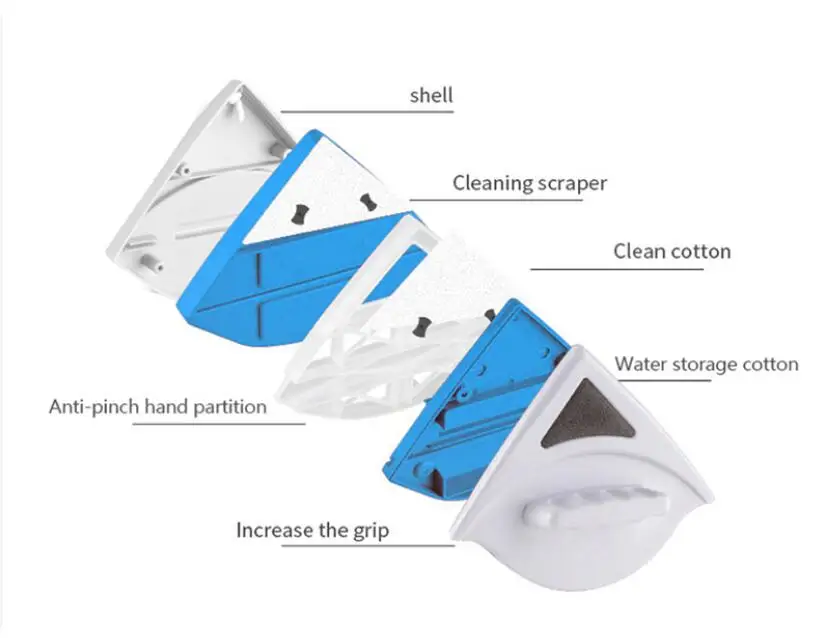Dailymag Double Sided Best Magnetic Glass Window Wiper Magnetic Window Cleaner for Double Glazing in Stock