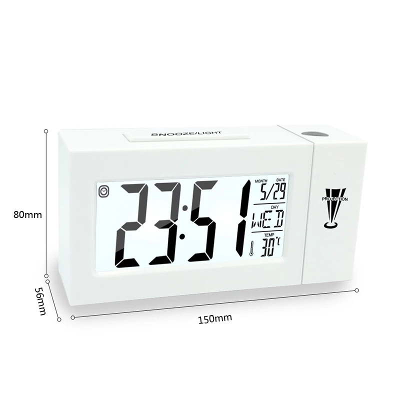 Projector Digital Alarm Clock Ceiling Display Desk Table Clock Temperature New Fashion Attention Projection Snooze Reloj
