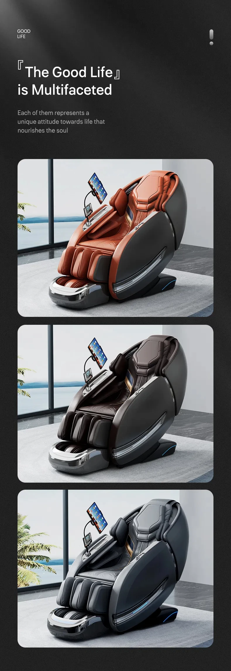 product 2026 new arrival leather electric sl track full body and hands massage chair full body for home use-6