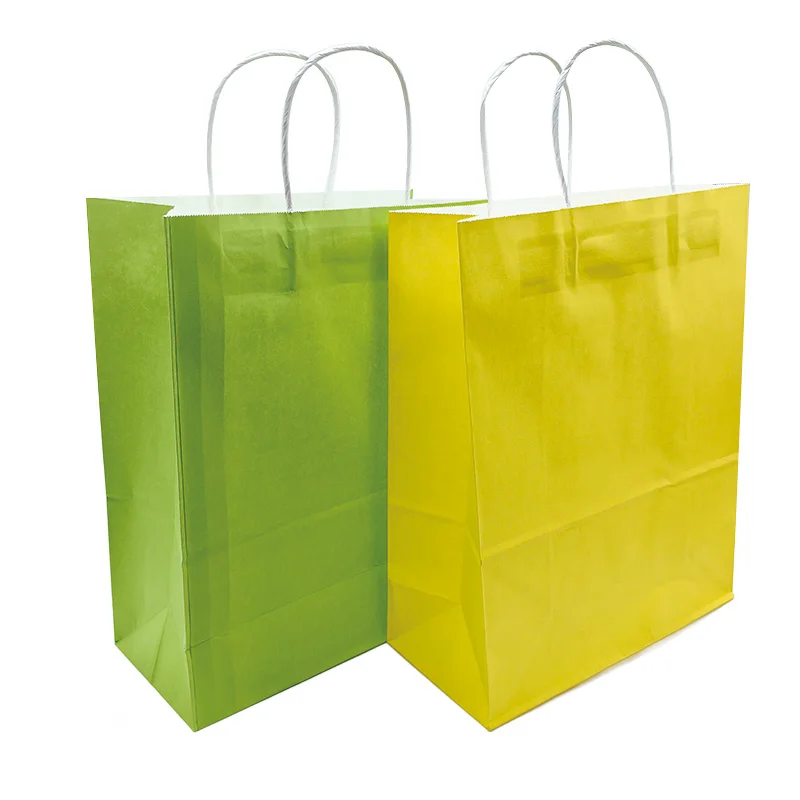 Customization White Paper Carry Bags With Handles for Shopping Compostable  Kraft Paper Bags with Brand Name and Logo