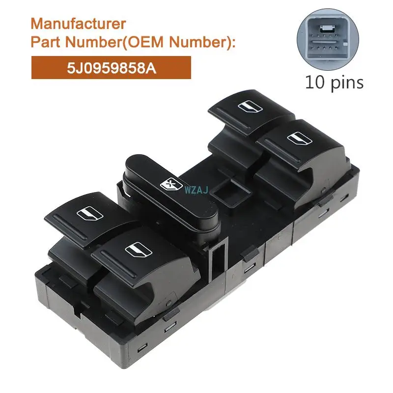 Power Window Control Switch 5J0959858A  for Skoda Fabia Romster Superb