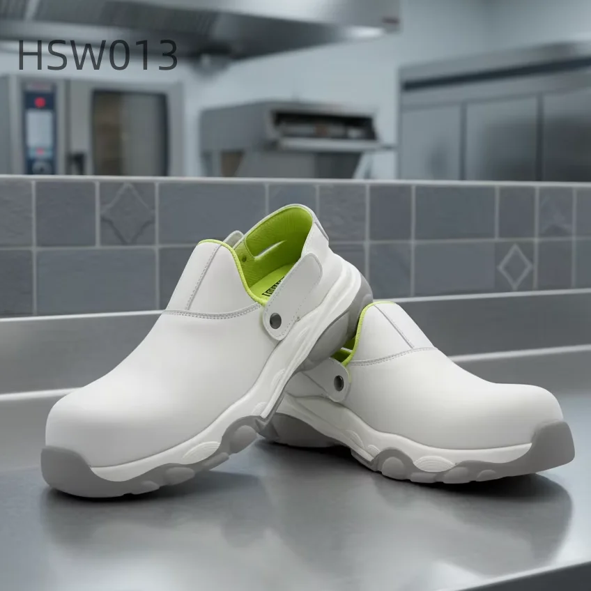 CSC,2026 Hospital Cleanroom Composite Toe Insert Work Clogs Acid-base Experiment Anti-Contamination White Safety slippers HSW013