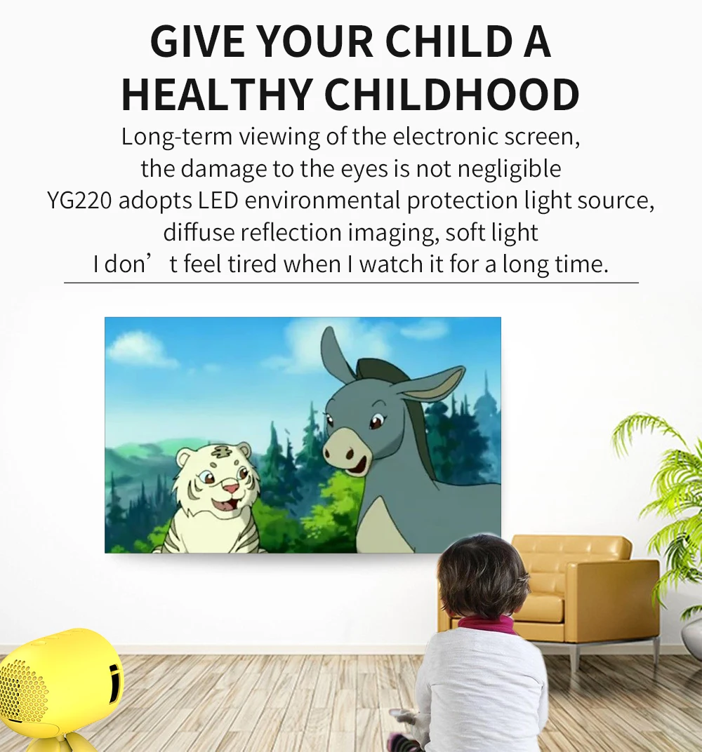 Hot Sell Projector for Kids Mini HD LED Portable Projector 480*272 Video Projector YG220