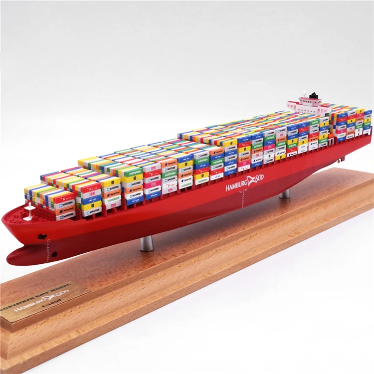 【A】HAMBURG SUD Container Ship Model Customized 1:1000 Scale Model  Plastic Crafts Handmade Logistics Present Ship Model