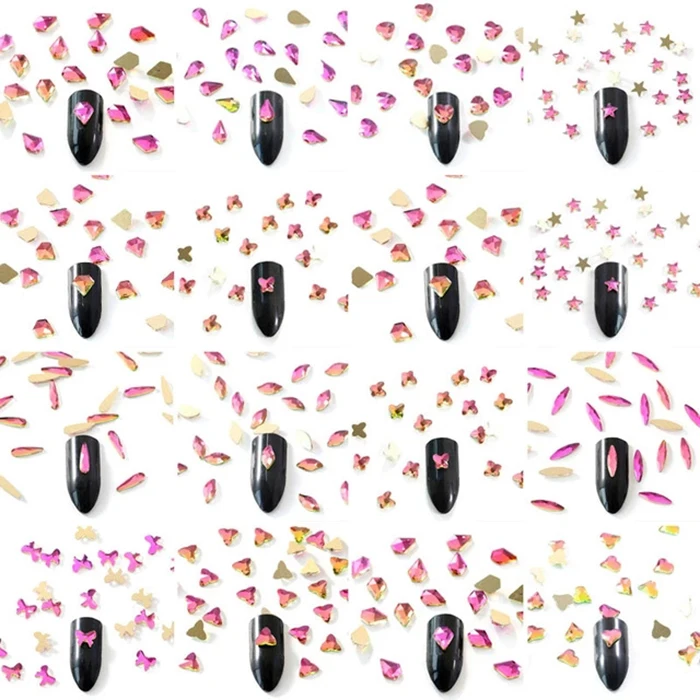 Wholesale 50 Shapes Glass Flat Back Stone K9 Fancy Craft Crystal K9 Fancy Nail Rhinestone for Nail Art Decoration Jewelry Making