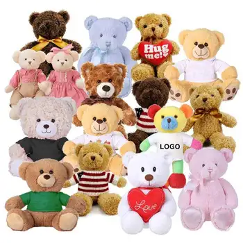 Customizable Soft Teddy Bear Stuffed Plush Toy Various Designs Unisex 11-30cm High Pp Cotton Filled Oem Plushies Maker