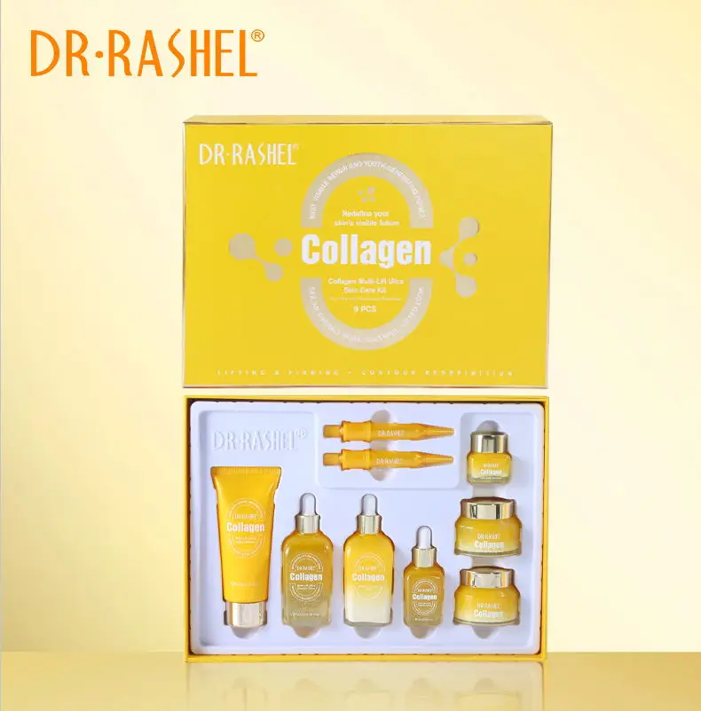 DR RASHEL Facial Set Moisturizing Rejuvenating Anti Aging Collagen Skin Care Set 9pcs