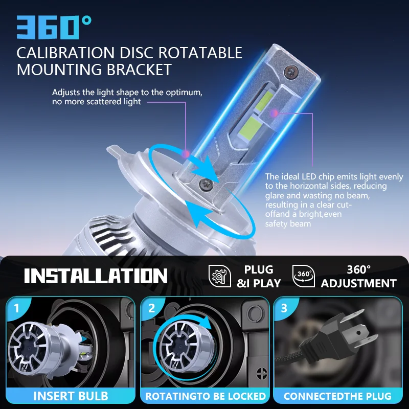 High Power Auto Lamp CSP 4575 Faro Led 40000lm Newest H4 Hb3 Hb4 H11 Led Headlight 240w H7 9005 9006 880 Led Bulbs for Car