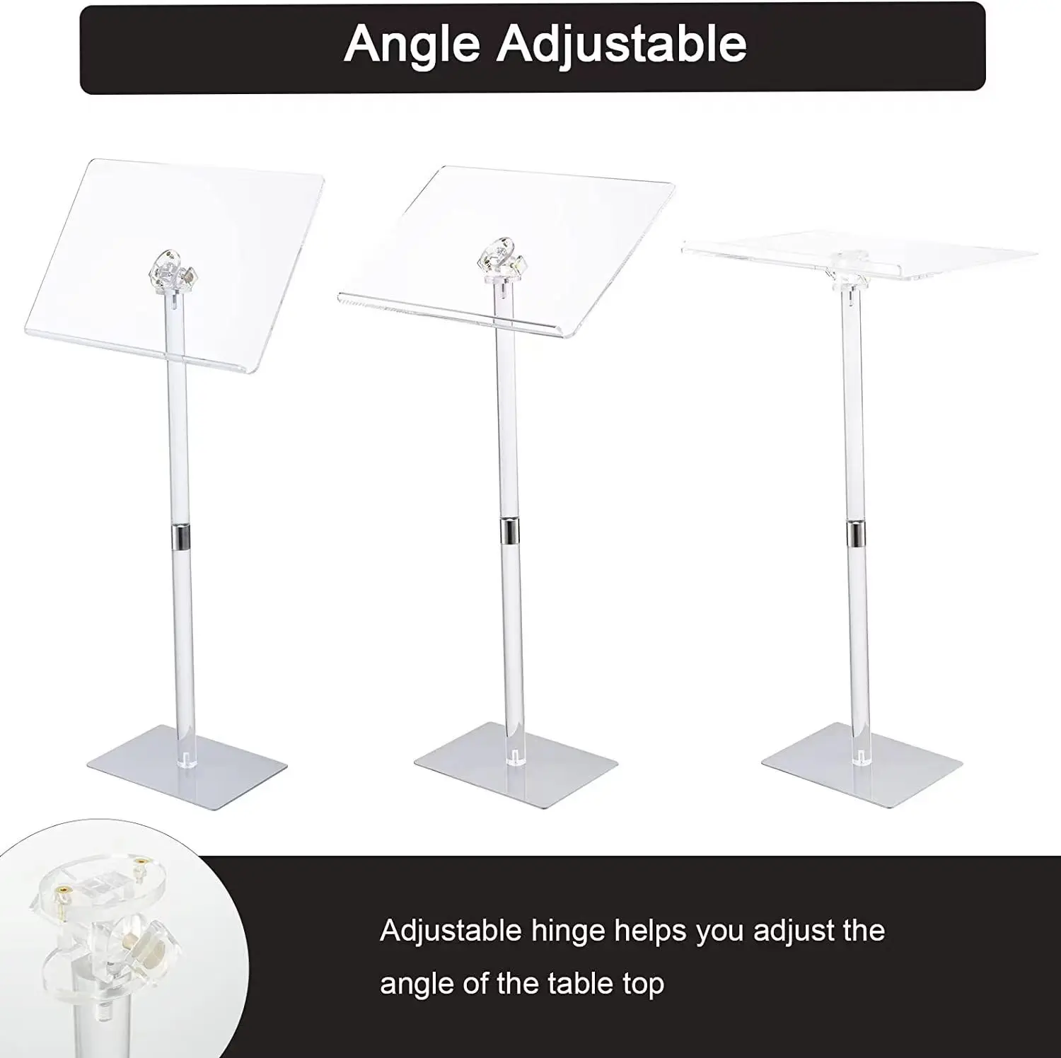 Customized Transparent Acrylic Podium Modern Design Style Small Size Detachable Feature for School Supermarket Hotel Home Bar