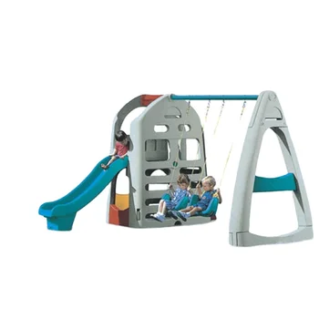 Mini playground equipment plastic swings and slides for children