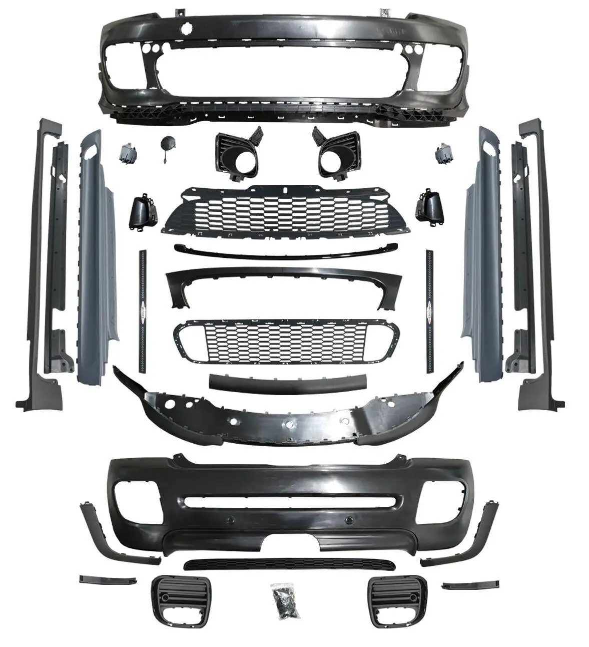 Front Bumper Rear Bumper Set Body Kits for BMW MINI Cooper Clubman R55 R56 R57 Upgrade to JCW Style Body Kit 2007-2014