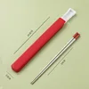 316  quot;Fu quot; Character Chopsticks, 1 pair, portable pack [Red]