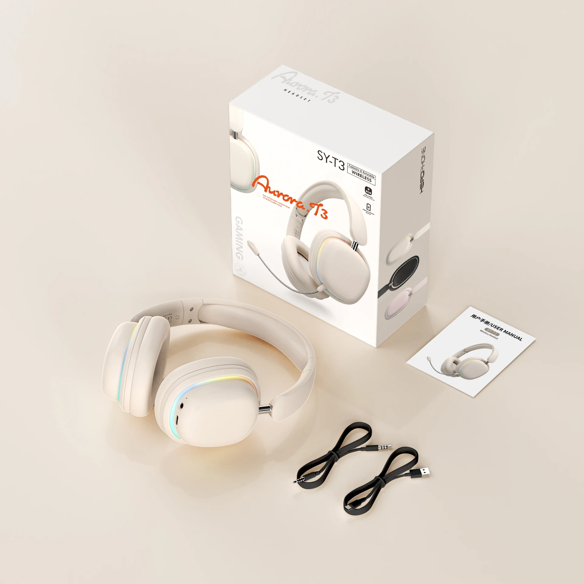 Audifonos Inalámbricos Bluetooth Estéreo Plegables Azul Micrófono Cancelación Ruido Supergraves Cel