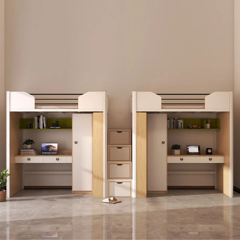 Custom Traditional Design Metal Student Dormitory Bed Single & Double Wardrobe Desk Set School Apartment