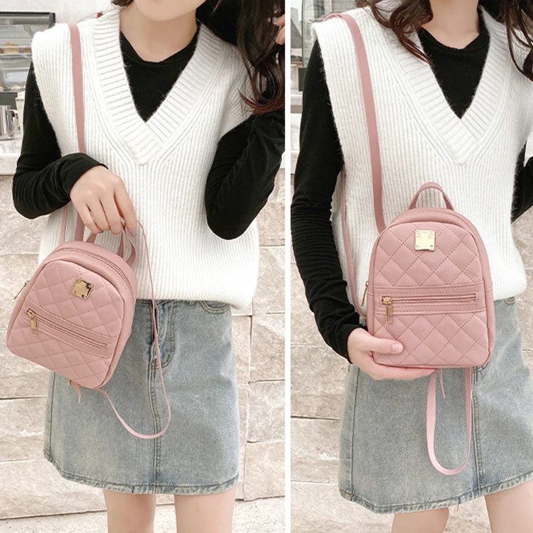 Fashion Mini Backpack Crossbody Bag Girl Plaid Women Shoulder Purse