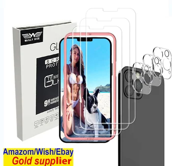 amazon top seller product 3 pack Case Friendly installation tool tempered glass screen protector for iphone 12 13 14 pro max