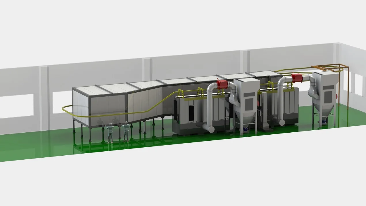 Ailin Automatic Overhead Powder Coating Line Spray Powder Paint Coating ...