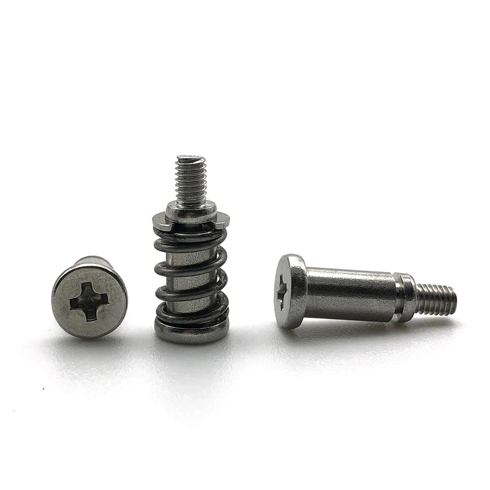 M3M4M6M8,#8-32 Stainless steel Flare-mounted Aluminium Knurling Knob Spring Loaded Screw Black Metal Cap Captive Fasteners