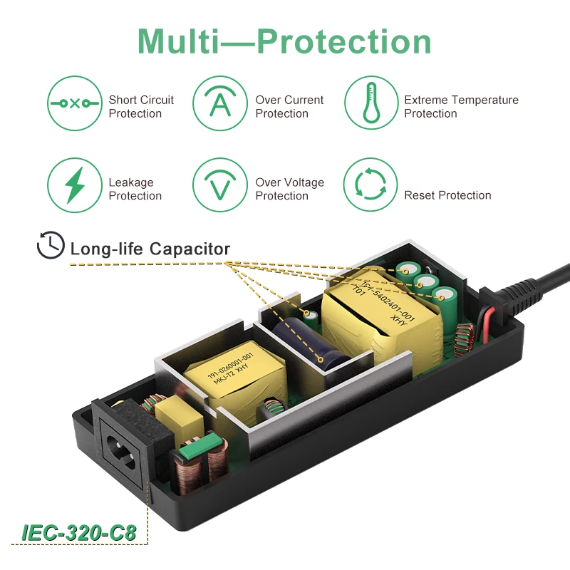 Desktop Type 12V 10 Amp Power Adapter 120W