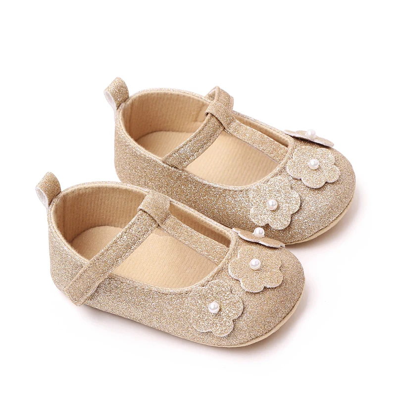 Beautiful Bling Glitter Material Fancy Baby Girl Shoes Newborn Infant Shoes for Girls manufacture