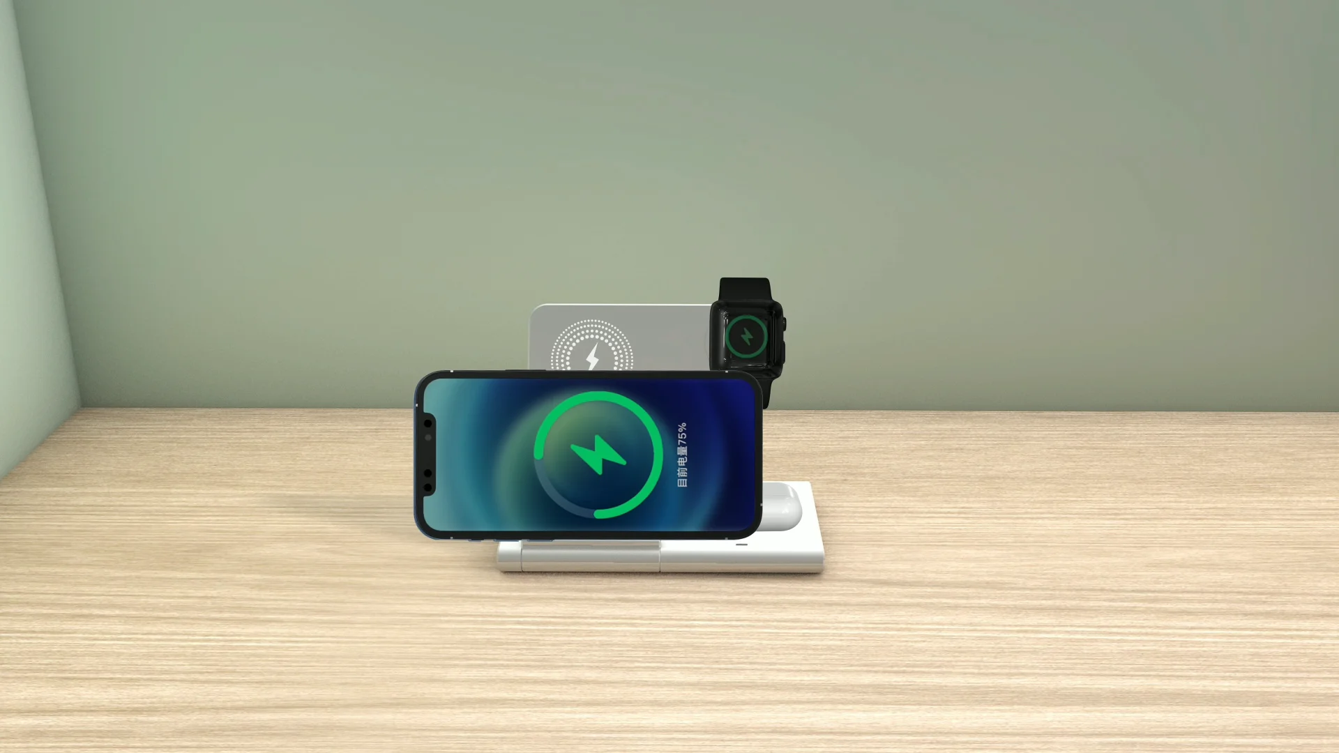 3 In 1 Wireless Charger Dock Station Max Folding 15w Fast Charging