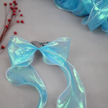Custom Colorful Fishtail Yarn Ribbon DIY Material Wedding Ribbon Wave Gold Edge Yarn Lace Accessories